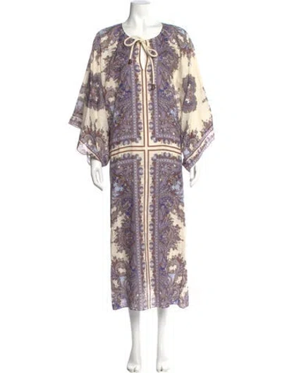 Pre-owned Zimmermann Linen Long Dress In Neutral