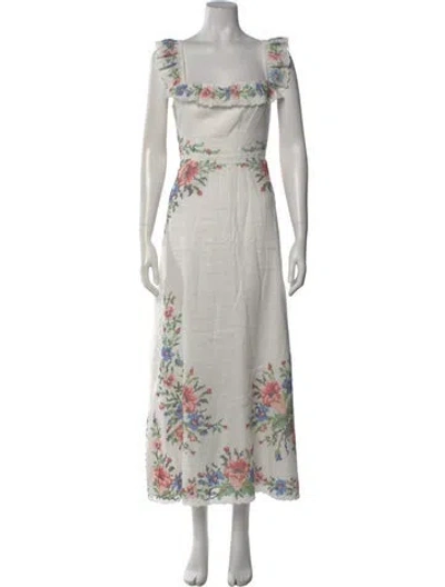 Pre-owned Zimmermann Linen Long Dress In Neutral