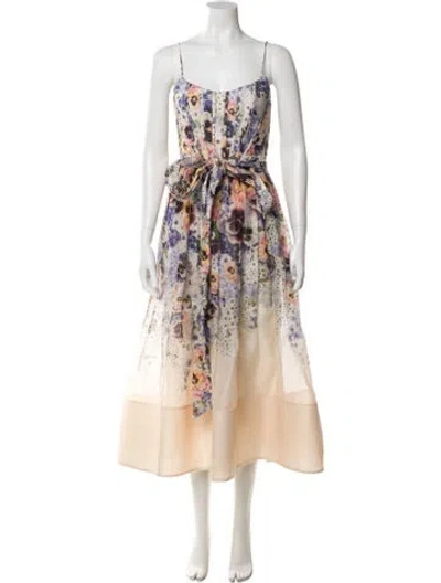 Pre-owned Zimmermann Linen Long Dress In Neutral