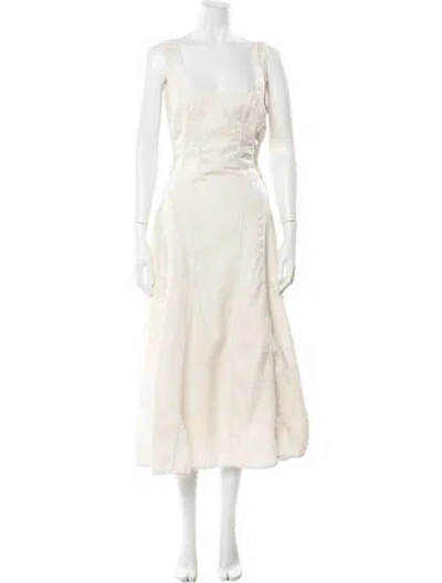 Pre-owned Zimmermann Linen Long Dress In Neutral