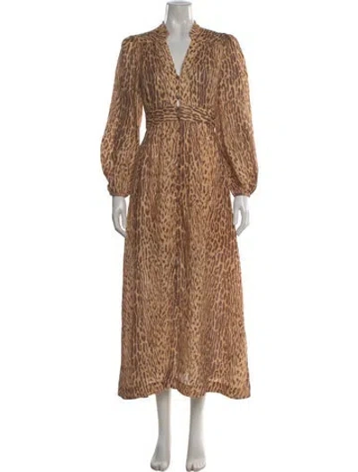 Pre-owned Zimmermann Linen Long Dress In Neutral