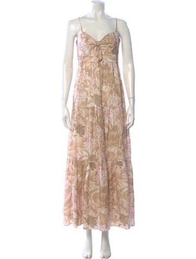 Pre-owned Zimmermann Linen Long Dress In Neutral