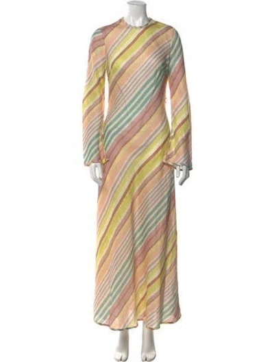 Pre-owned Zimmermann Linen Long Dress In Neutral