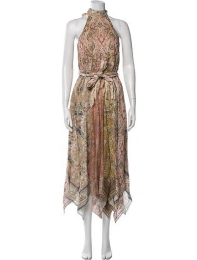 Pre-owned Zimmermann Linen Long Dress In Neutral