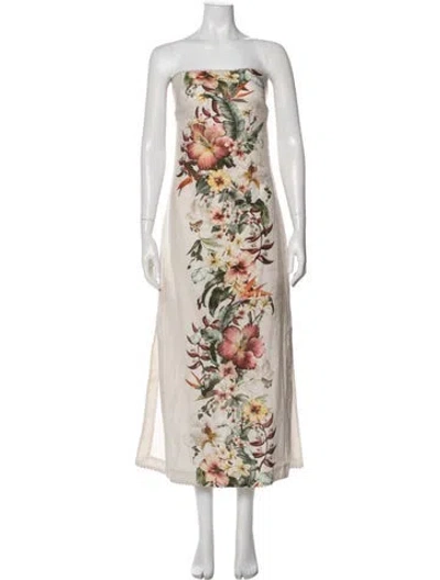 Pre-owned Zimmermann Linen Long Dress In Neutral