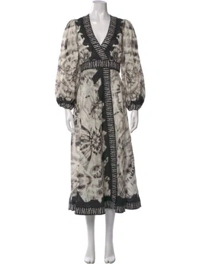 Pre-owned Zimmermann Linen Long Dress In Neutral