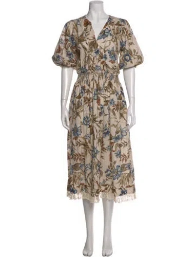 Pre-owned Zimmermann Linen Long Dress In Neutral