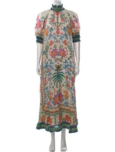 Pre-owned Zimmermann Linen Long Dress In Neutral