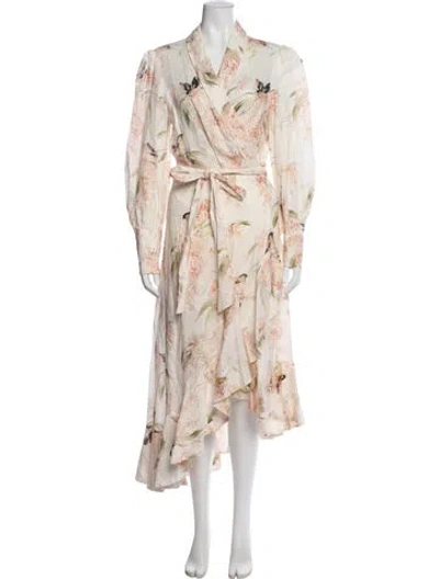 Pre-owned Zimmermann Linen Long Dress In Neutral