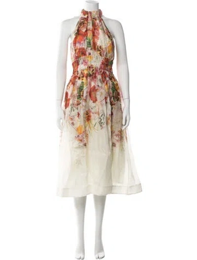 Pre-owned Zimmermann Linen Long Dress In Neutral