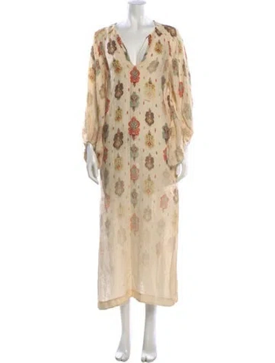 Pre-owned Zimmermann Linen Long Dress In Neutral