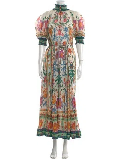 Pre-owned Zimmermann Linen Long Dress In Neutral