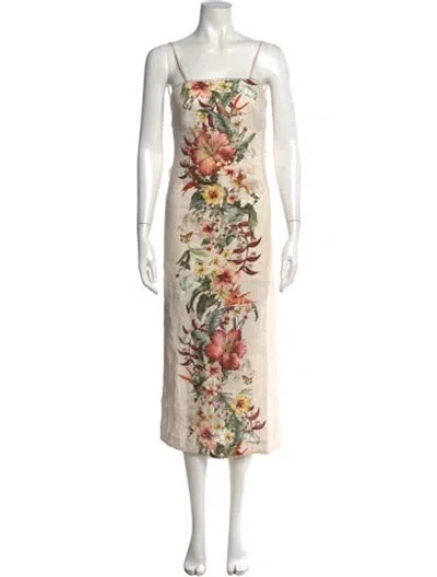 Pre-owned Zimmermann Linen Long Dress In Neutral