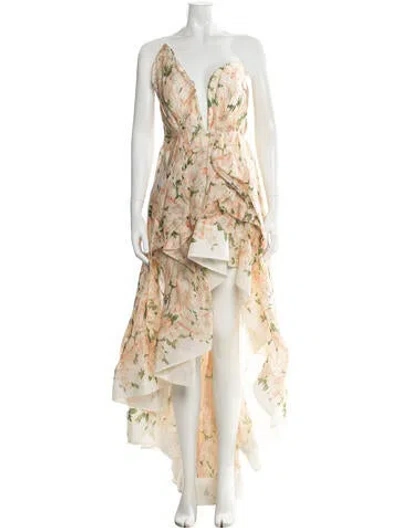 Pre-owned Zimmermann Linen Long Dress In Neutral