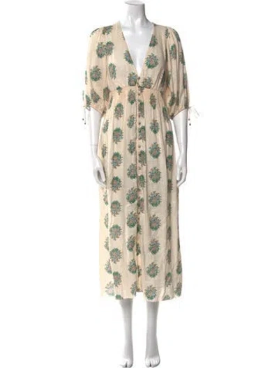 Pre-owned Zimmermann Linen Long Dress In Neutral
