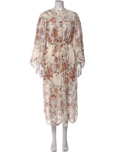 Pre-owned Zimmermann Linen Long Dress In Neutral