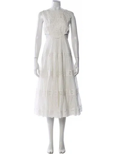 Pre-owned Zimmermann Linen Long Dress In Neutral