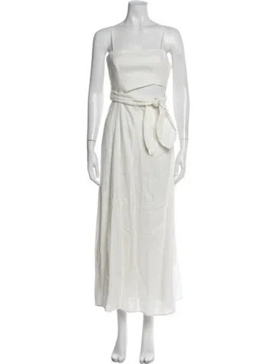 Pre-owned Zimmermann Linen Long Dress In Neutral