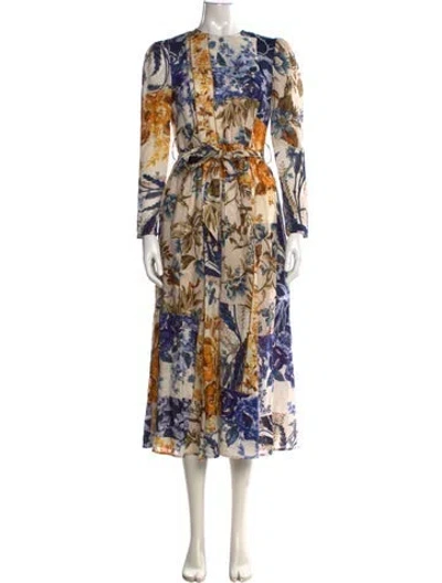 Pre-owned Zimmermann Linen Long Dress In Neutral