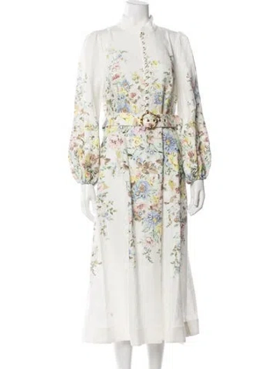 Pre-owned Zimmermann Linen Long Dress In Neutral