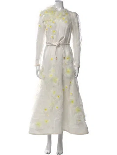 Pre-owned Zimmermann Linen Long Dress In Neutral