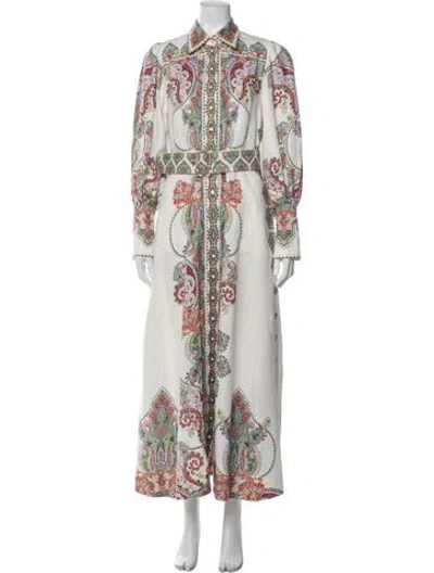 Pre-owned Zimmermann Linen Long Dress In Neutral