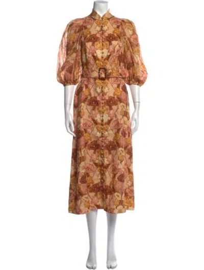 Pre-owned Zimmermann Linen Long Dress In Neutral