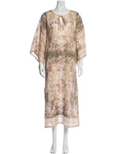 Pre-owned Zimmermann Linen Long Dress In Neutral