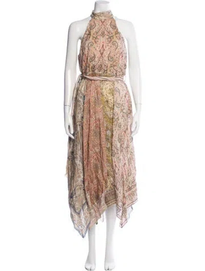 Pre-owned Zimmermann Linen Long Dress In Neutral