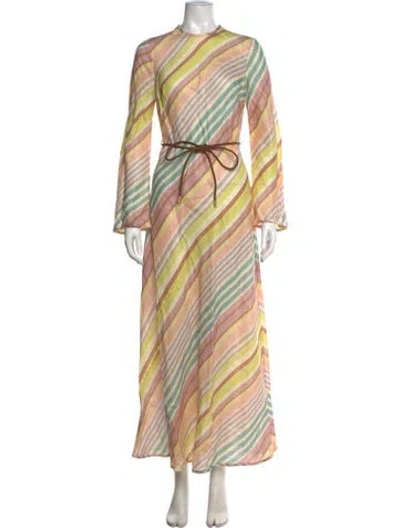 Pre-owned Zimmermann Linen Long Dress In Neutral