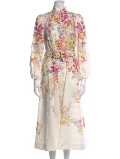 Pre-owned Zimmermann Linen Long Dress In Neutral