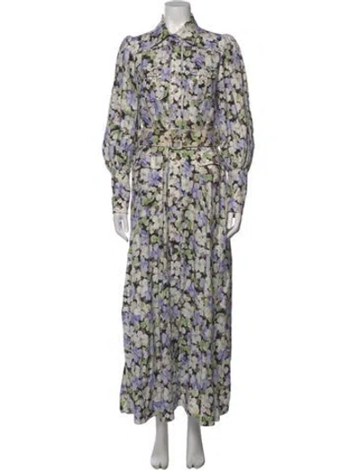 Pre-owned Zimmermann Linen Long Dress In Neutral