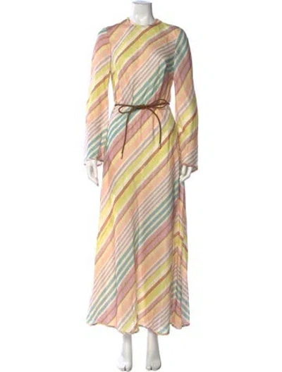 Pre-owned Zimmermann Linen Long Dress In Neutral