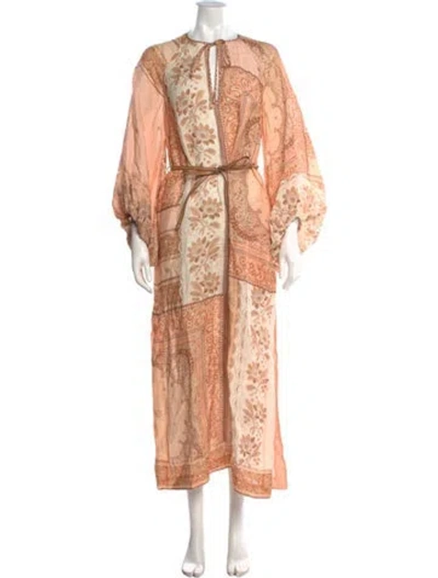 Pre-owned Zimmermann Linen Long Dress In Neutral