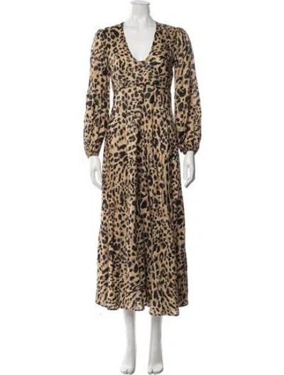 Pre-owned Zimmermann Linen Long Dress In Neutral