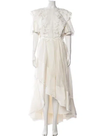 Pre-owned Zimmermann Linen Long Dress In Neutral