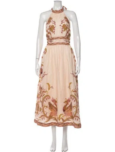 Pre-owned Zimmermann Linen Long Dress In Neutral