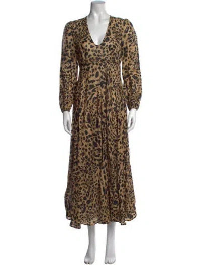Pre-owned Zimmermann Linen Long Dress In Neutrals