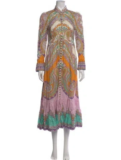 Pre-owned Zimmermann Linen Long Dress In Neutrals