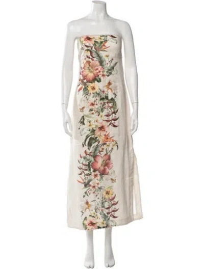 Pre-owned Zimmermann Linen Long Dress In Neutrals