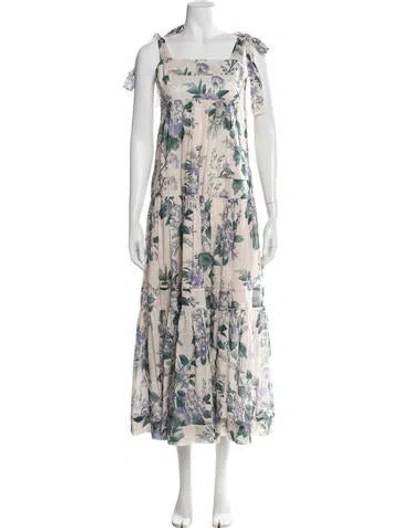 Pre-owned Zimmermann Linen Long Dress In Neutrals