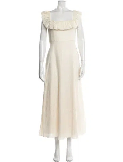 Pre-owned Zimmermann Linen Long Dress In Neutrals