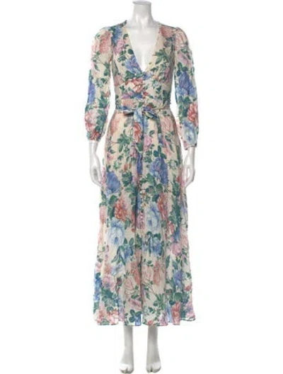 Pre-owned Zimmermann Linen Long Dress In Neutrals