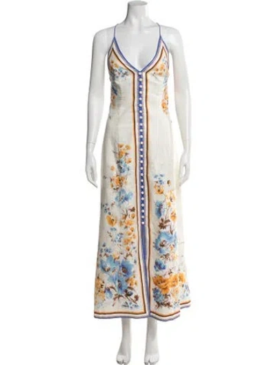 Pre-owned Zimmermann Linen Long Dress In Neutrals