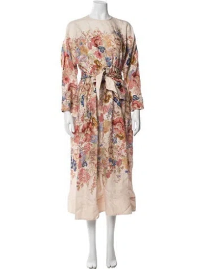 Pre-owned Zimmermann Linen Long Dress In Neutrals