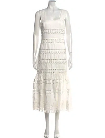 Pre-owned Zimmermann Linen Long Dress In Neutrals