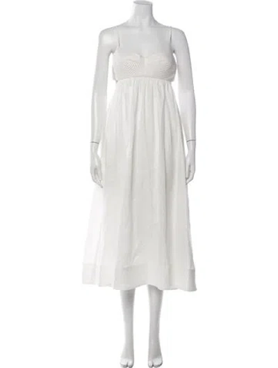Pre-owned Zimmermann Linen Long Dress In Neutrals