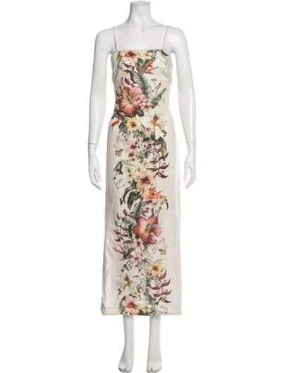 Pre-owned Zimmermann Linen Long Dress In Neutrals