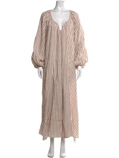 Pre-owned Zimmermann Linen Long Dress In Neutrals