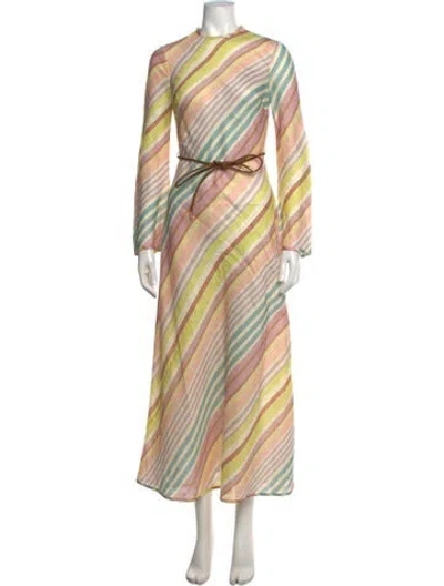 Pre-owned Zimmermann Linen Long Dress In Neutrals